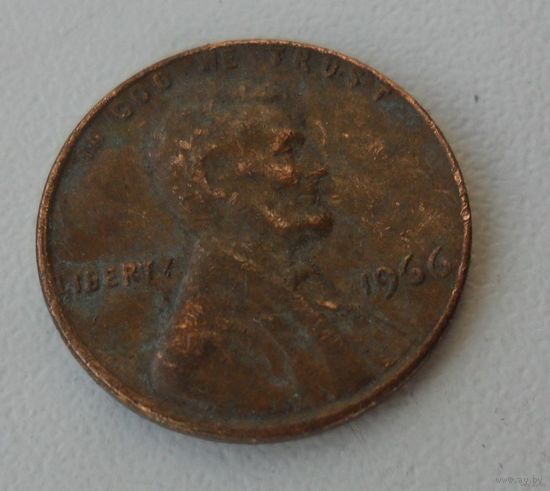 1 цент США 1966 г.в.