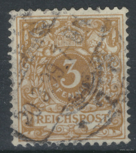 Рейх - 1889/1900г. - герб, 3 Pf - 1 марка - гашёная. Без МЦ!