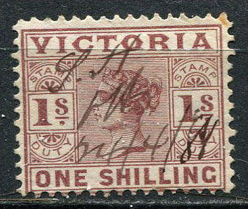 Австралийские штаты - Виктория - 1886/1898 - Королева Виктория 1Sh - [Mi.105c] - 1 марка. Гашеная.  (LOT EW15)-T10P9