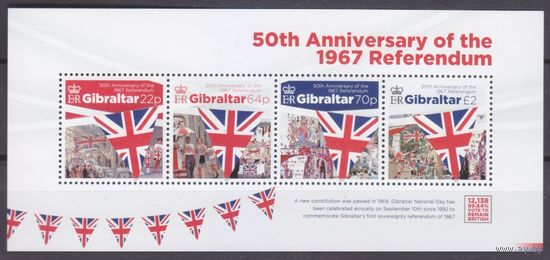 2017 Гибралтар 1802-1805/B129 50 лет референдуму 1967 9,50 евро