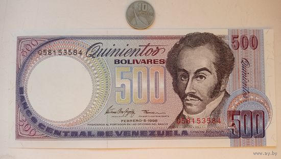 Werty71 Венесуэла 500 боливаров 1998 UNC банкнота 1 1