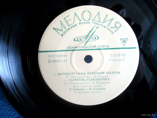Оренбургский русский народный хор. Миньон 1968 г