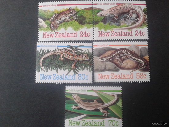 Новая Зеландия 1984 лягушка и рептилии полная серия