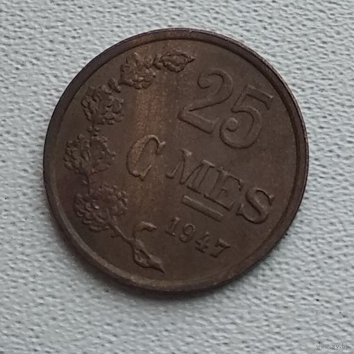 Люксембург 25 сантимов, 1947 3-14-19