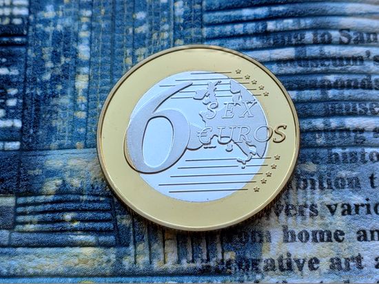 Монетовидный жетон 6 (Sex) Euros (евро). #7
