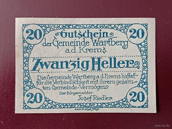 Австрия 20 геллеров 1921