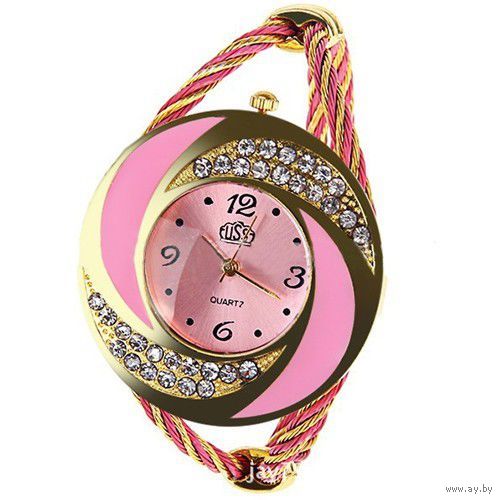 Часы-браслет с горным хрусталём tUSS розовые
