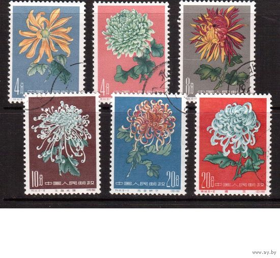 Китай-1961,(Мих.583-588)  гаш. , Флора, Цветы