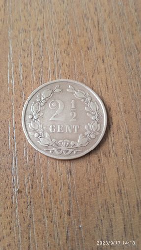 Нидерланды 2.5 цента, 1877 г.