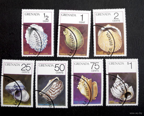 Гренада 1975  г. Моллюски. Фауна, полная серия из 7 марок #0078-Ф1