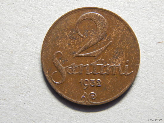 Латвия 2 сантима 1932г.