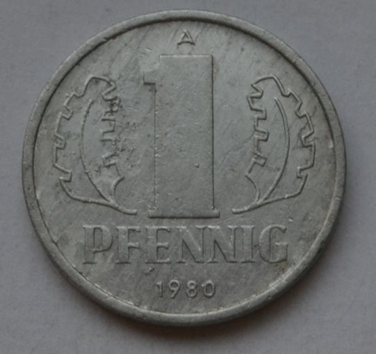 Германия - ГДР 1 пфенниг, 1980 г.