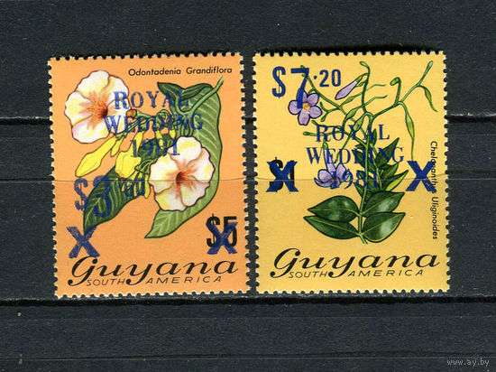 Гайана - 1981 - Свадьба принца Чарльза и Дианы Спенсер. Надпечатки - [Mi. 616b-617b] - полная серия - 2 марки. MNH.  (LOT EF3)-T10P1