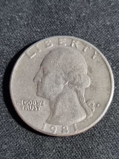 США 25 центов 1981  P