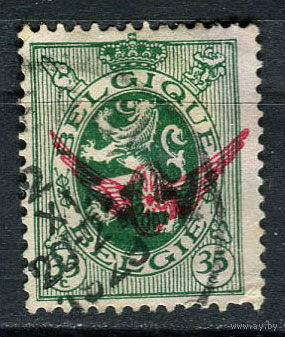 Бельгия - 1929/1931 - Герб 35С с надпечаткой. Dienstmarken - [Mi.9d] - 1 марка. Гашеная.  (Лот 39EW)-T25P3