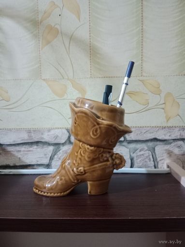 Сапог статуэтка карандашница керамика СССР