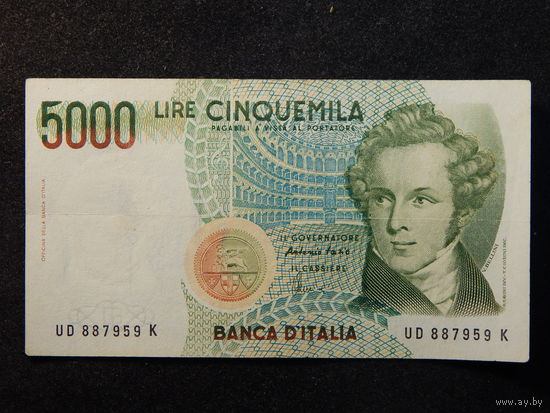Италия 5000 лир 1985г.