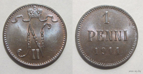 1 пенни 1911 UNC