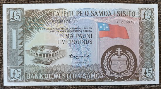 5 тала 1963 года - Западное Самоа - UNC  - Официальный репринт, выпуск 2020 года