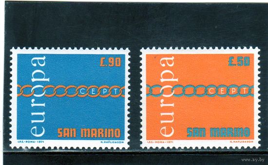 Сан-Марино.  Ми-975, 976. Европа.С.Е.Р.Т. Цепь.1971.