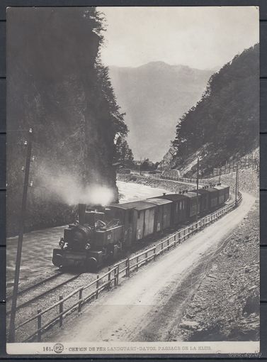 Паровоз Железная дорога Давос Проезд через Ла-клус Швейцария Старое Фото 1 шт