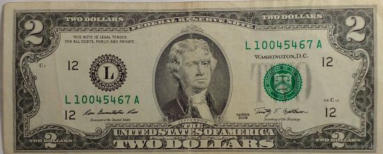 США 2 доллара 2009 г.L 10045467 A