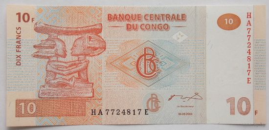 Конго 10 франков (образца 2003 )