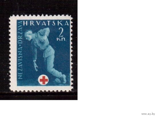 Хорватия(Рейх)-1943,(Мих.2),  ** , Красный Крест, Война, Помощь раненым