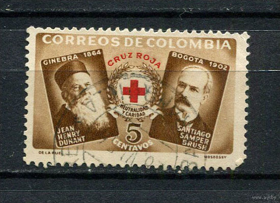 Колумбия - 1956 - Красный крест. Zwangszuschlagsmarken - [Mi. 56z] - полная серия - 1 марка. Гашеная.  (Лот 25BM)