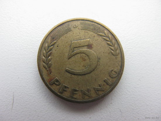 Германия 5 пфеннигов 1950  D