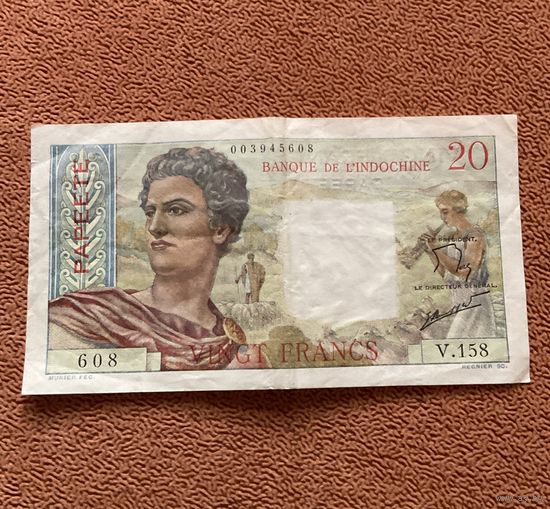 Таити 20 франков 1963 г.