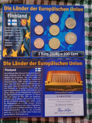 Финляндия евро набор 2000-2004 unc.