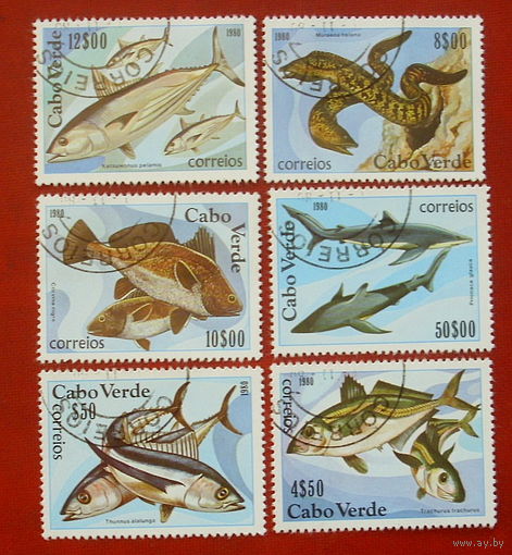 Кабо-Верде. Рыбы. ( 6 марок ) 1980 года. 6-1.