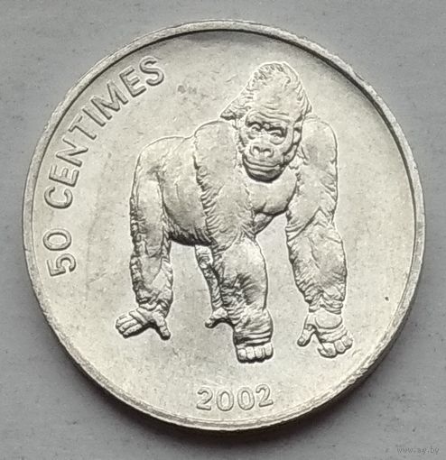 Конго 50 сантимов 2002 г. Горилла