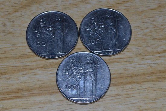 Италия 100 лир (77,78,79)