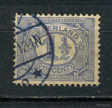 Нидерланды - 1908 - Цифры 1 1/2С - [Mi.75] - 1 марка. Гашеная.  (Лот 52CJ)