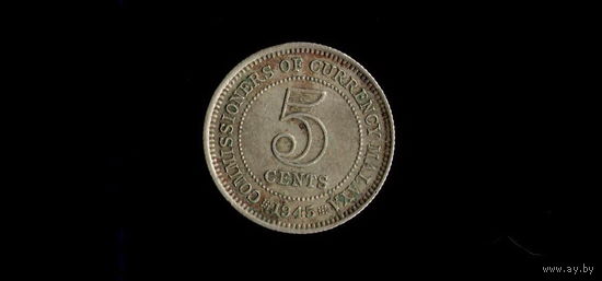Стрэйт Сеттлменс 5 центов 1945 /серебро/малайзия//Н/