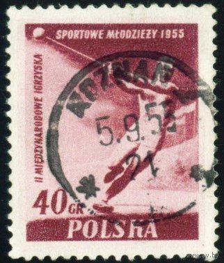 Международный молодежный спортивный фестиваль Польша 1955 год 1 марка
