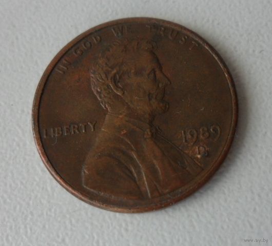1 цент США 1989 г.в. D