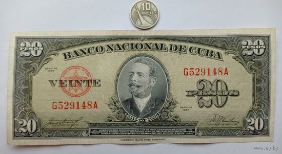 Werty71 Куба 20 Песо 1958 банкнота