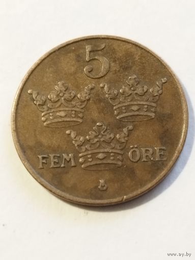 Швеция 5 оре 1950