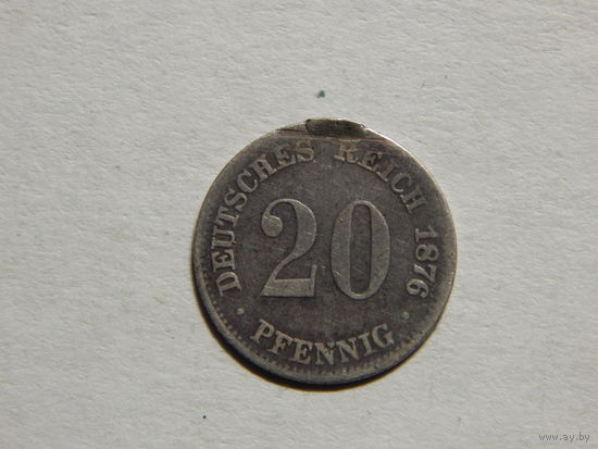 Германия 20 пфеннигов 1876г