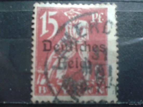Германия 1920 Надпечатка на марке Баварии 15 пф Михель-2,0 евро гаш