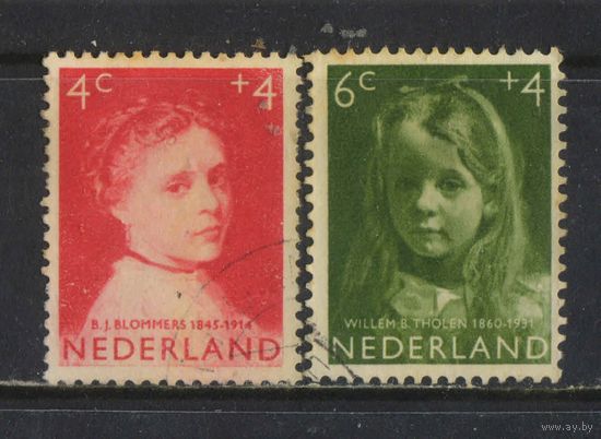 Нидерланды 1957 Вып Для детей Бернандус Бломмерс Виллем Толен  Детские портреты #707-8