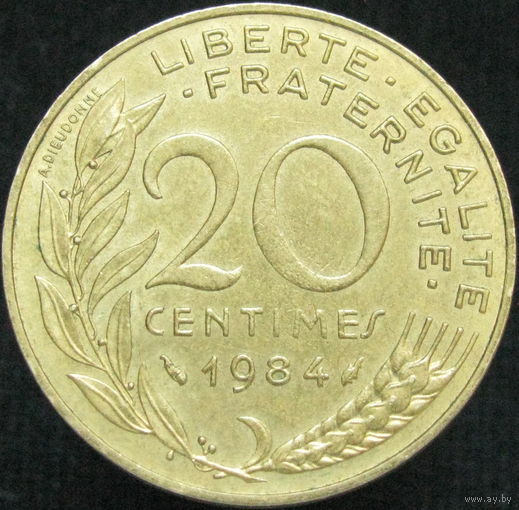 Франция 20 сантимов 1984