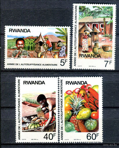 Руанда - 1987г. - Сельское хозяйство. Фрукты. - полная серия, MNH [Mi 1362-1365] - 4 марки