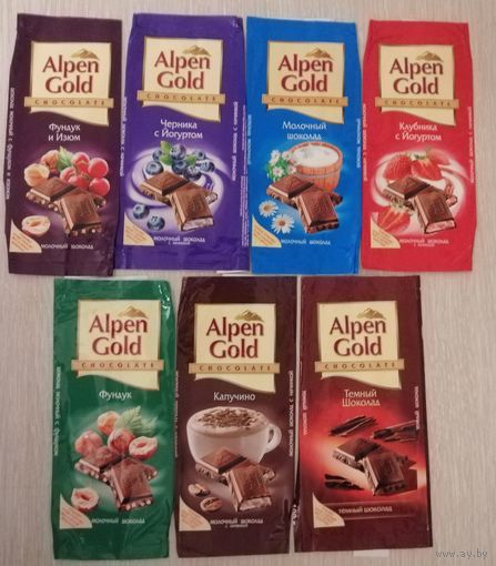 Обёртка от шоколада "Аlpen Gold". 2009г. Цена за 1шт.
