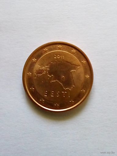 Эстония.2 евроцента 2011 г.С пакета ознакомления.Без обращения.UNC.