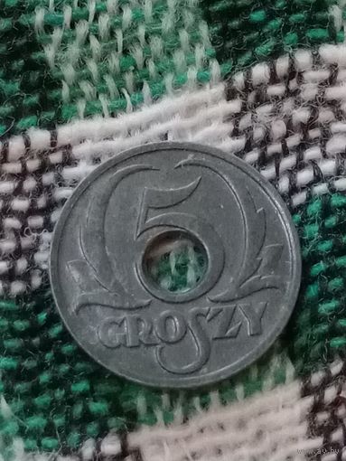 Польша 5 грош1939 оккупация Германии редкая
