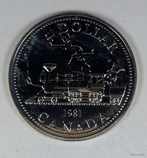 Канада 1 доллар 1981 100 лет Трансконтинентальной железной дороге